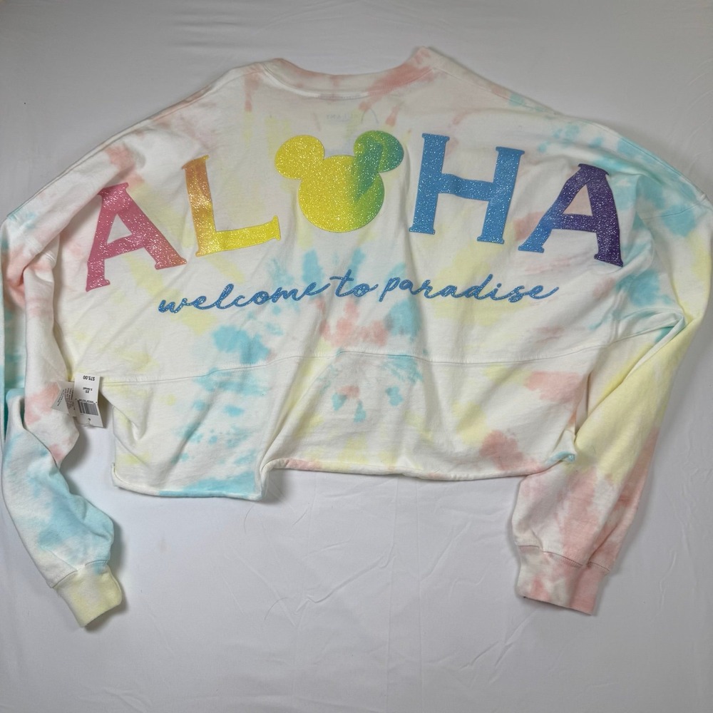 Aulani Disney Spirit Jersey Cropped‎ Tie Dyed Shirt New with tag XS